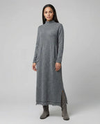 Rosalind | Women’s Gray Sweater Maxi Dress