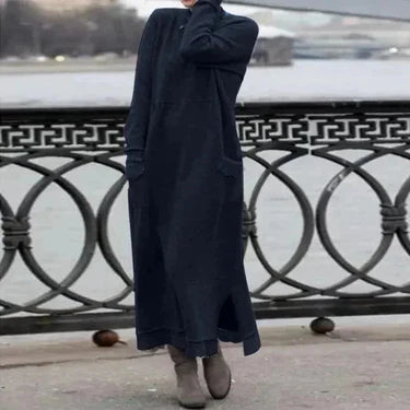Rosalind | Women’s Gray Sweater Maxi Dress