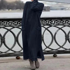 Rosalind | Women’s Gray Sweater Maxi Dress