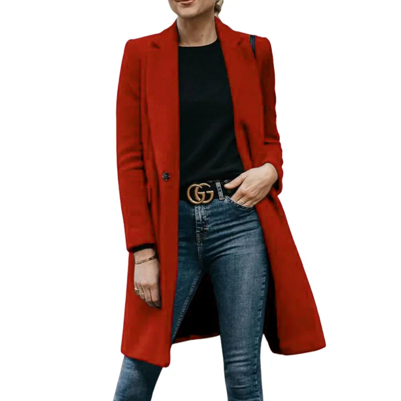 Valessia | Women’s Wool Blend Double Breasted Long Coat