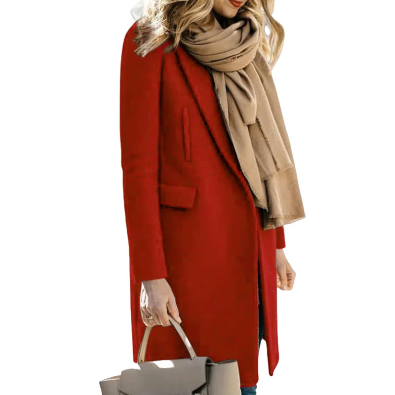 Valessia | Women’s Wool Blend Double Breasted Long Coat