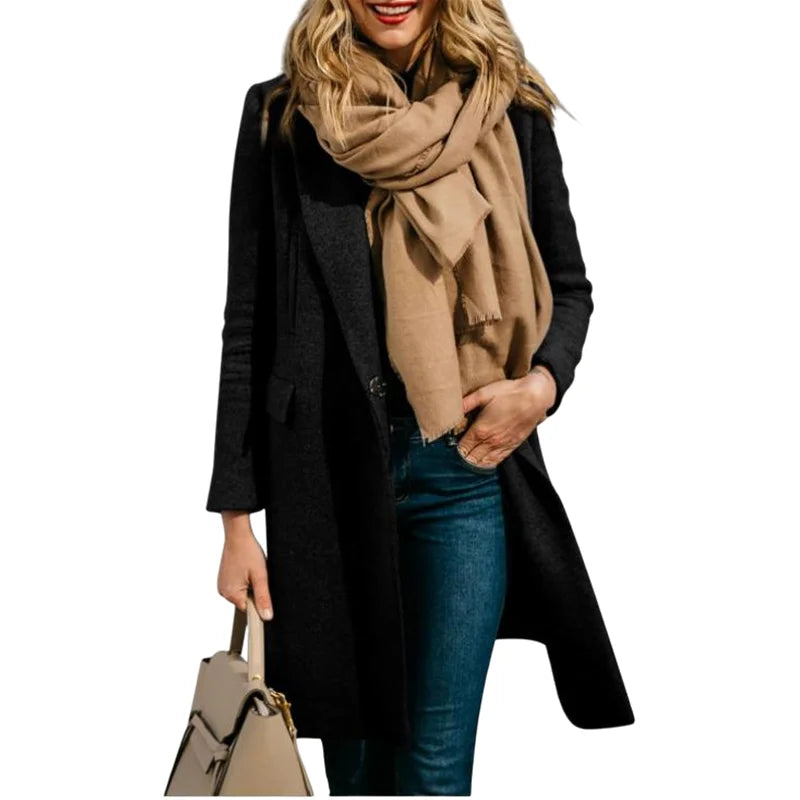 Valessia | Women’s Wool Blend Double Breasted Long Coat