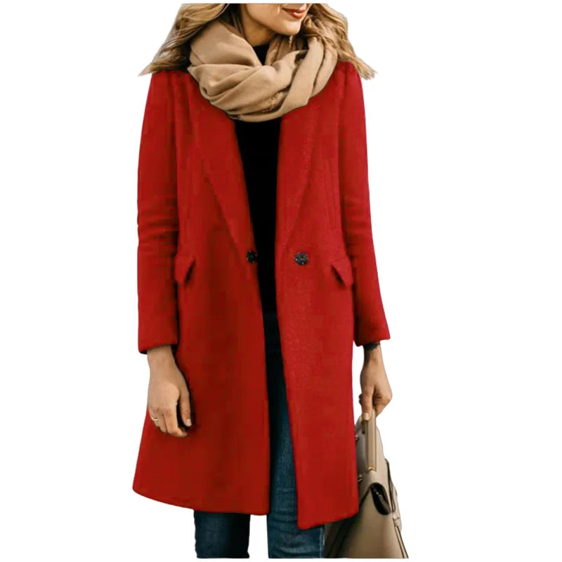 Valessia | Women’s Wool Blend Double Breasted Long Coat
