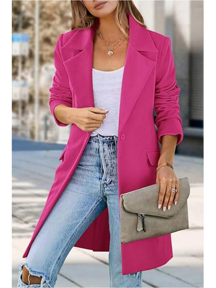 Avelora | Women’s Chic Open Front Long Trench Coat