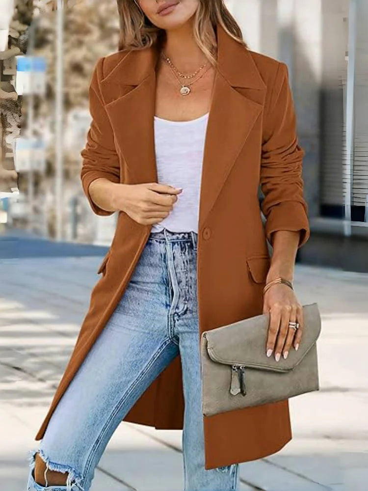 Avelora | Women’s Chic Open Front Long Trench Coat