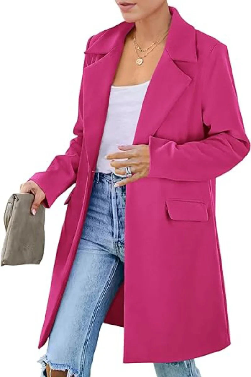 Avelora | Women’s Chic Open Front Long Trench Coat