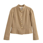 Cassidy | Women’s Puff Shoulder Button Front Blazer Jacket