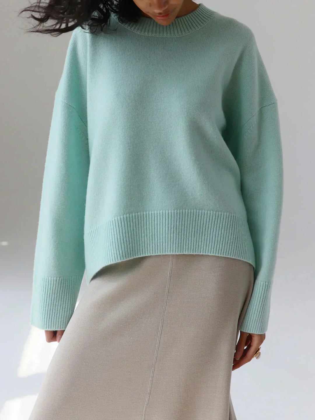 Cozy oversized knit sweater for women, perfect for winter fashion and casual wear