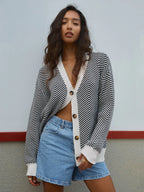 Zavielle | Women’s Chevron Knit Button Front Cardigan