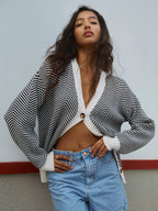 Zavielle | Women’s Chevron Knit Button Front Cardigan