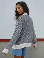 Zavielle | Women’s Chevron Knit Button Front Cardigan