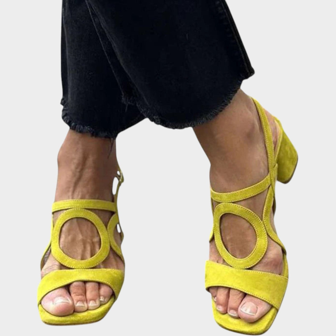 Womens block heel ankle strap sandals open toe party shoes