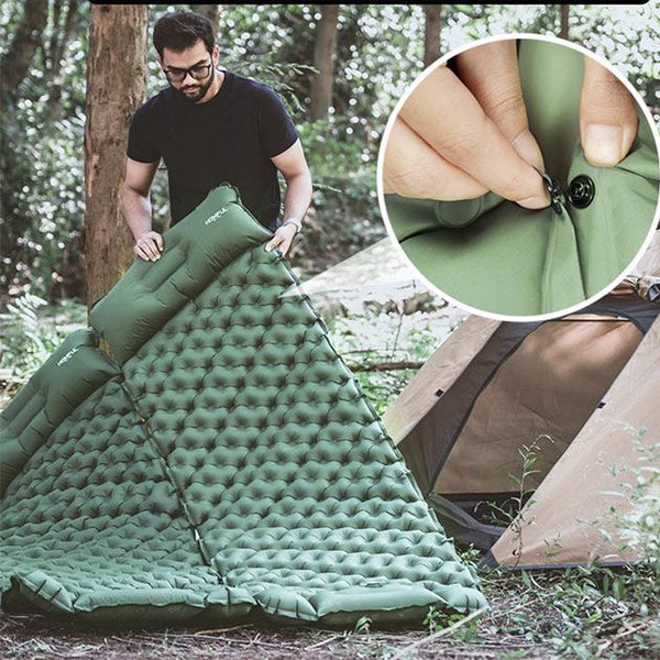 Ergonomic folding travel sleeping pad designed for outdoor camping trips