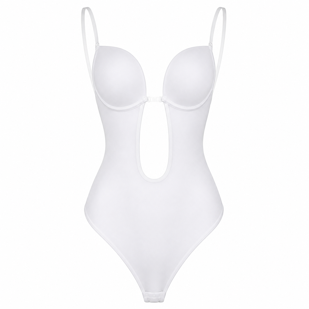 Full length view of women seamless shaping bodysuit on mannequin