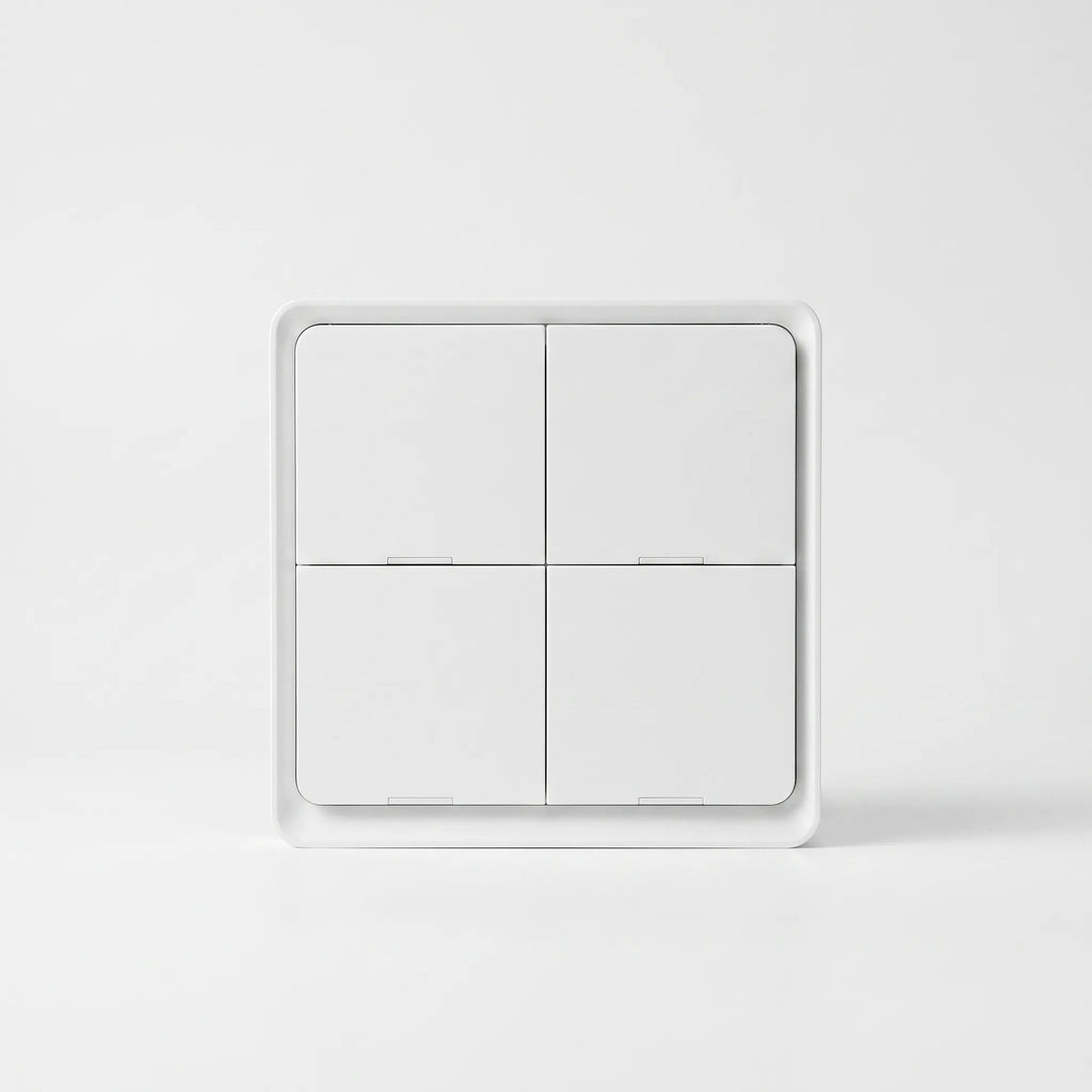 Close-up of the minimalist square smart wall switch unit