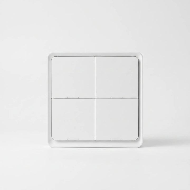 Close-up of the minimalist square smart wall switch unit