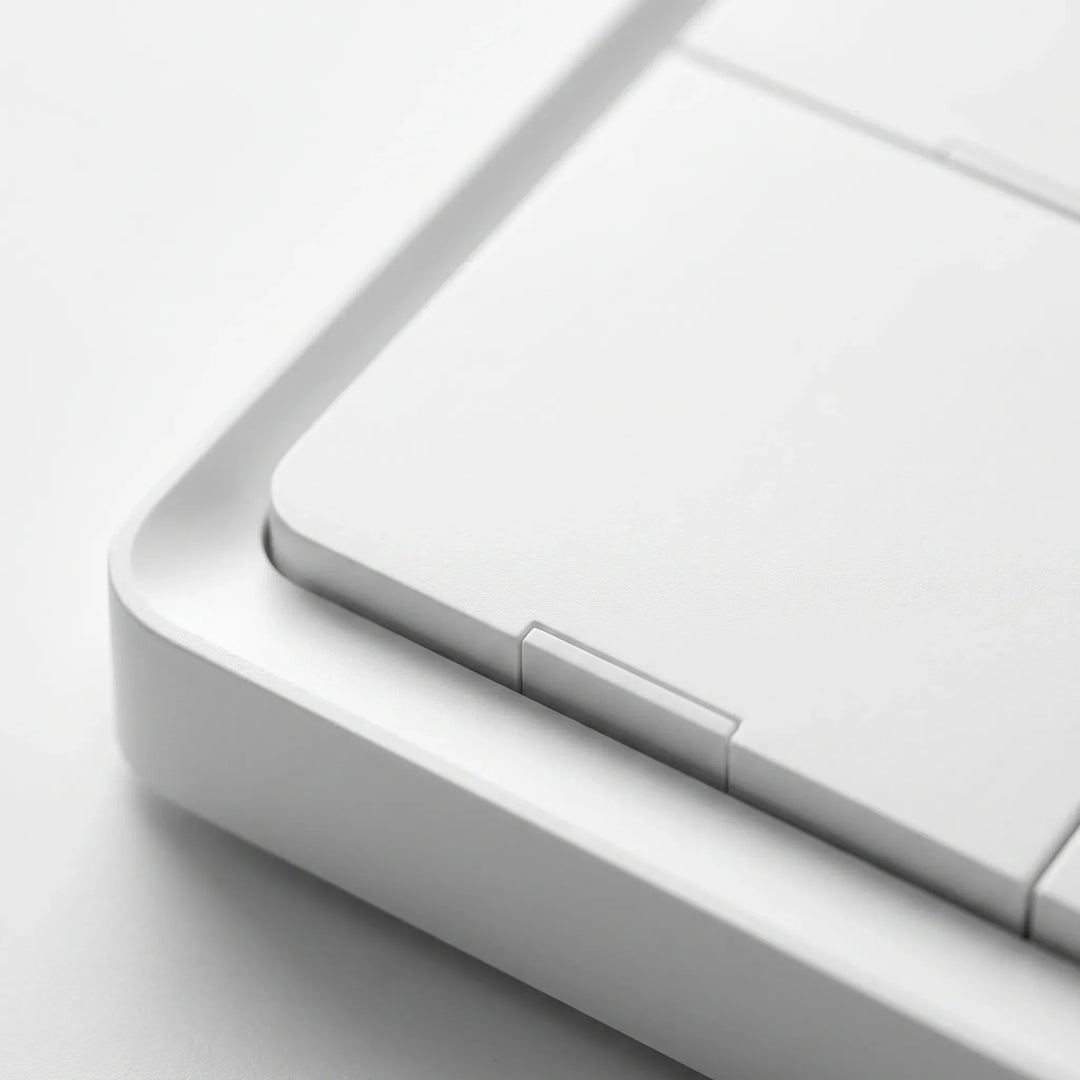 Close-up of smart home automation wireless wall switch buttons