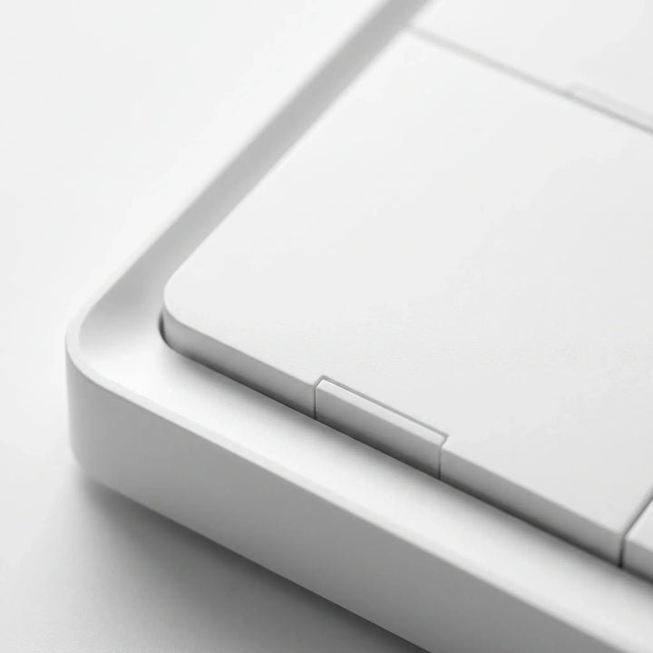 Close-up of smart home automation wireless wall switch buttons
