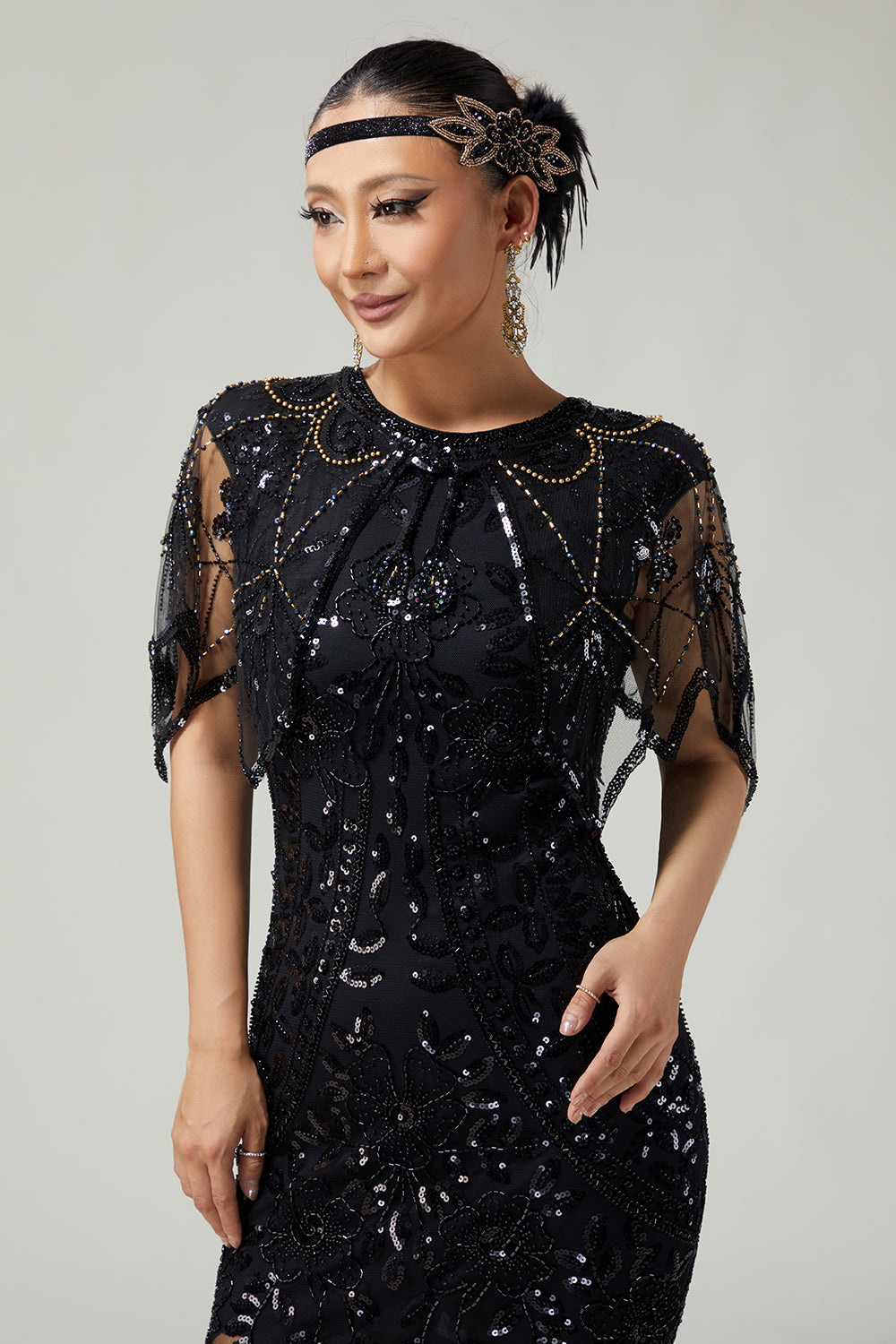 Elegant formal wrap and beaded bolero accessory designed for special evening occasions