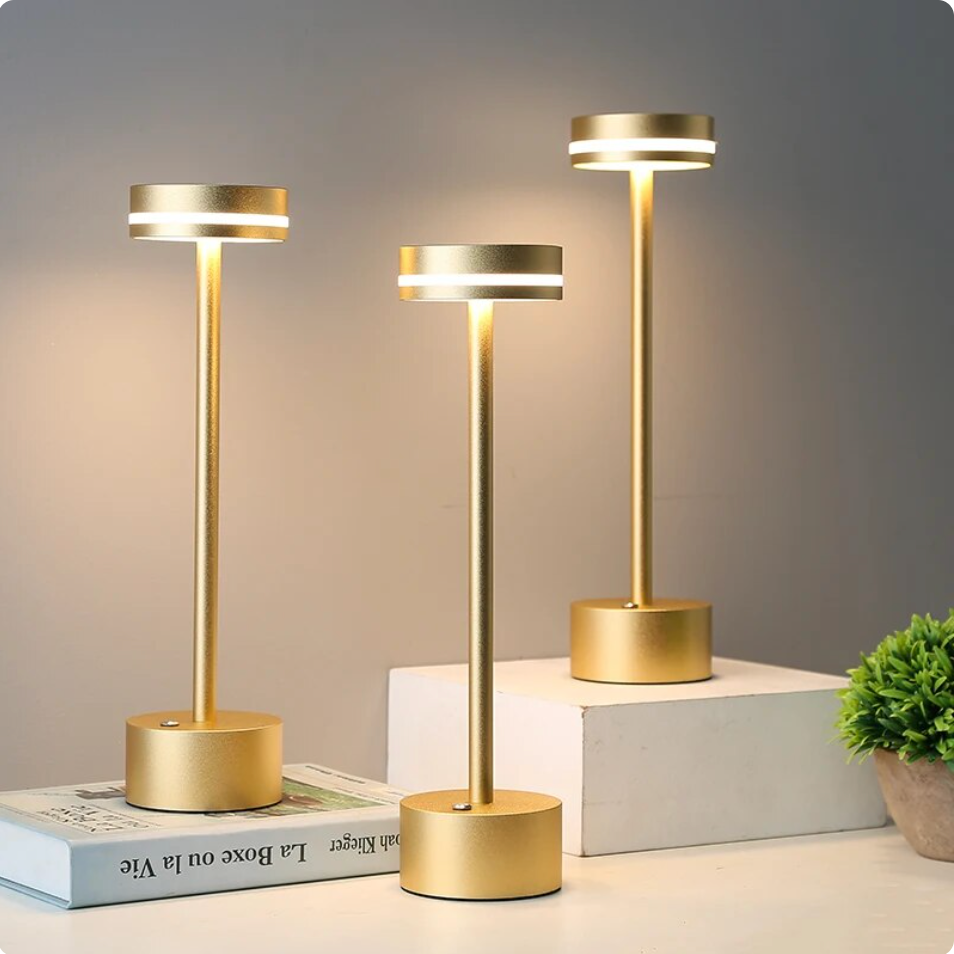 Solara rechargeable cordless touch table lamp for modern bedside home decor and wireless lighting.