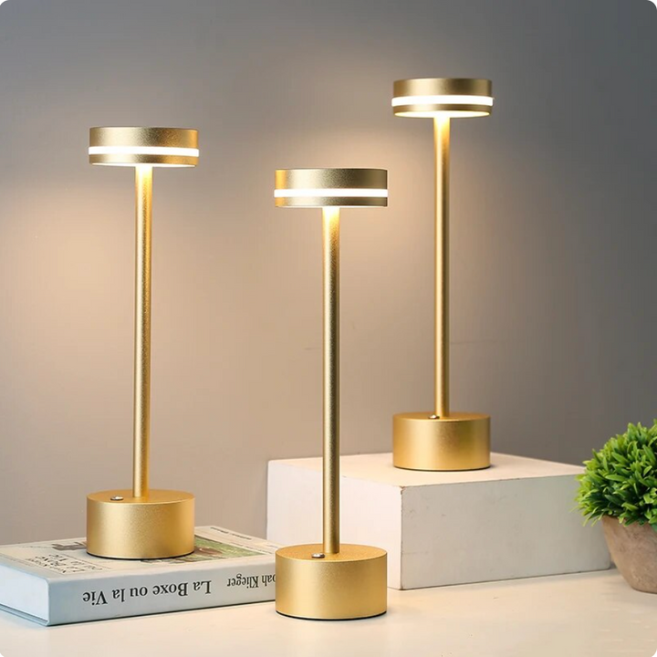Solara rechargeable cordless touch table lamp for modern bedside home decor and wireless lighting.