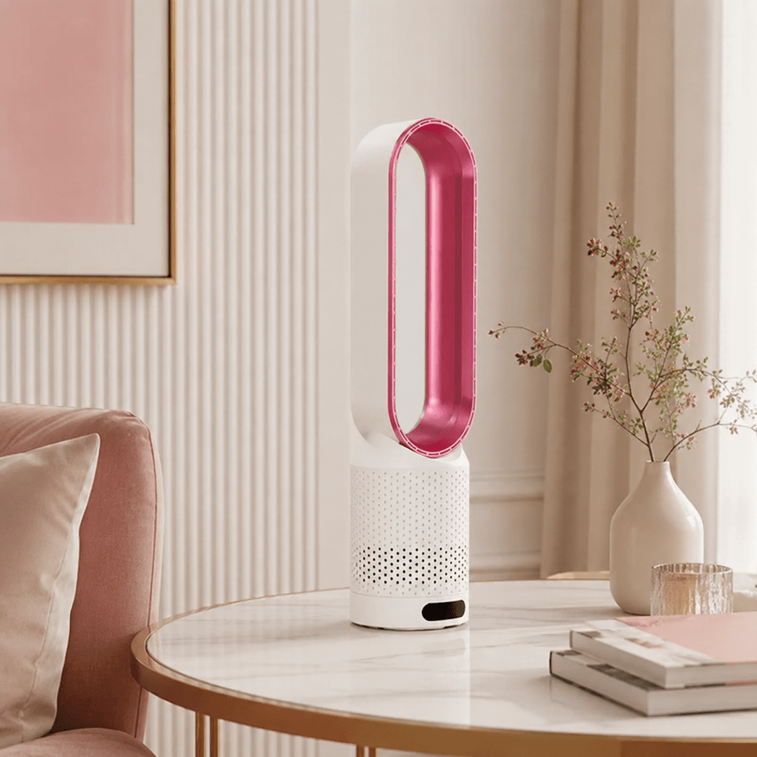 Minimalist white tower fan blending seamlessly into modern interior decor