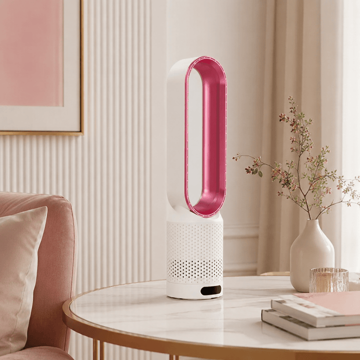 Minimalist white tower fan blending seamlessly into modern interior decor