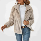Jodi | Women’s Fluffy Zip Front Cardigan