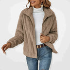 Jodi | Women’s Fluffy Zip Front Cardigan
