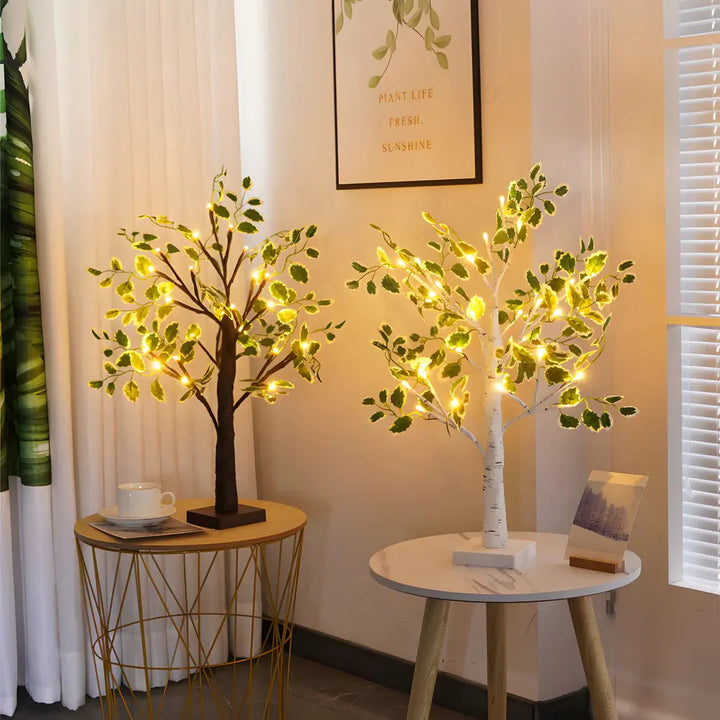 Cozy ambiance tree shaped lamp with warm white LED glowing lights