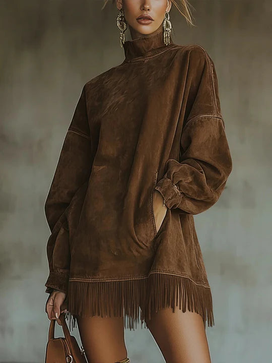 Carmela | Women’s Fringe Turtleneck Dress