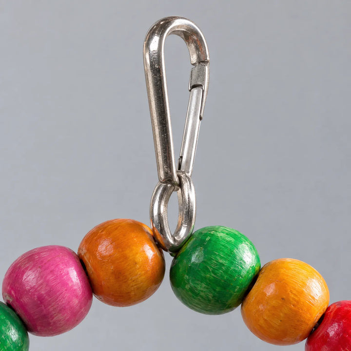 Multicoloured bird cage accessories and parrot climbing ladder