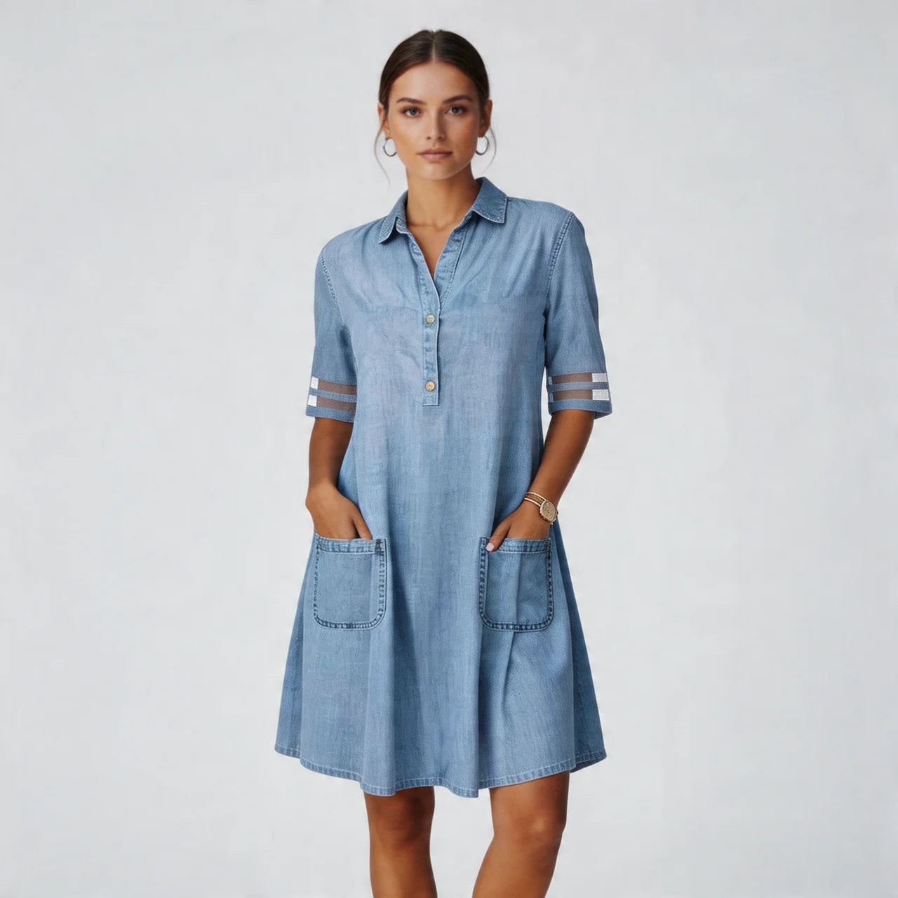 Women’s Denim Midi Button Dress