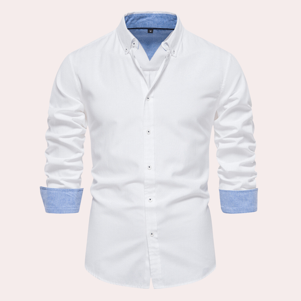 Detailed shot of long sleeve cuffs on a versatile mens fashion shirt