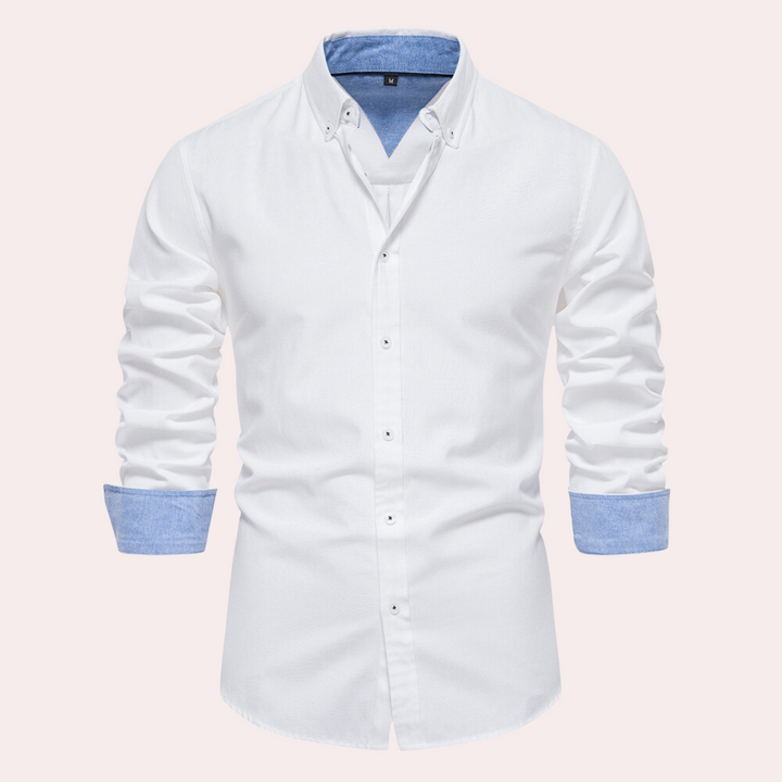 Detailed shot of long sleeve cuffs on a versatile mens fashion shirt