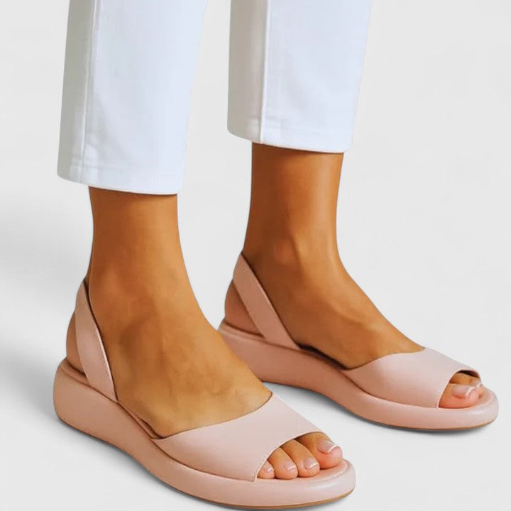 Womens peep toe slingback flatform sandals in summer style
