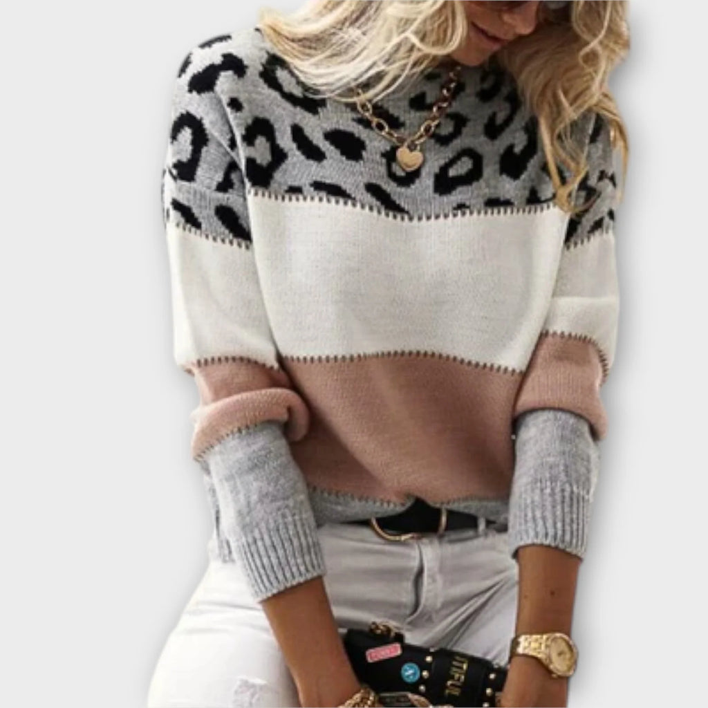 Fely | Women’s Leopard Print Knit Sweater