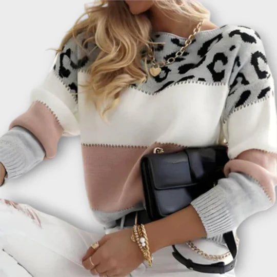 Fely | Women’s Leopard Print Knit Sweater