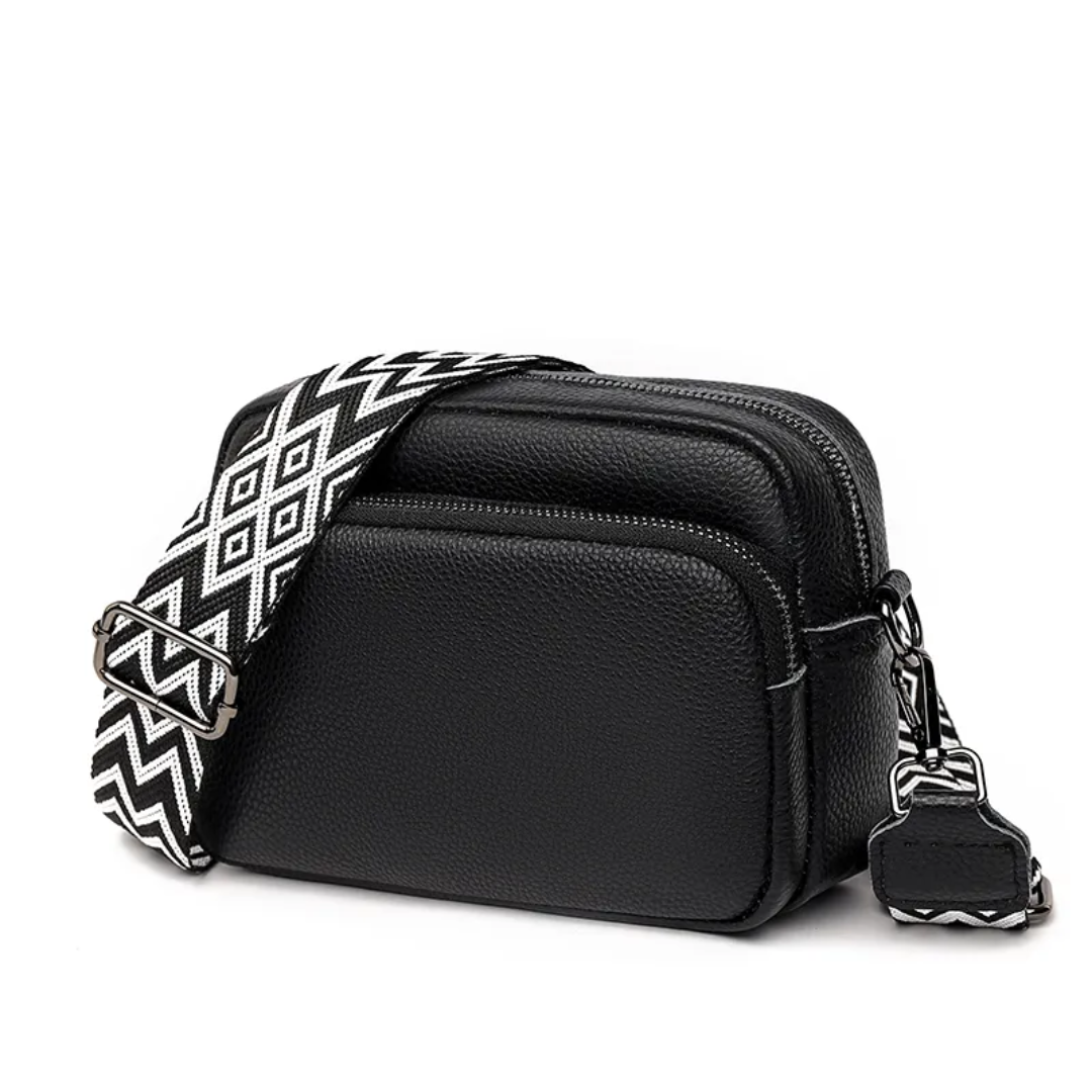 Full view of the modern shoulder bag ready for daily use