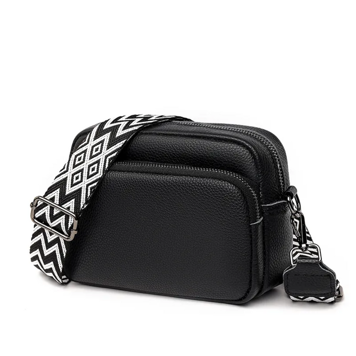 Full view of the modern shoulder bag ready for daily use