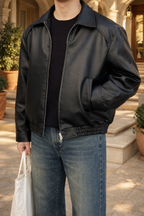 Grady | Men’s Leather Bomber Jacket