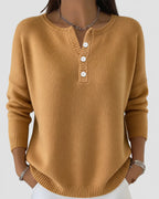 Tinsleigh | Women’s Long Sleeve Henley Knit Sweater