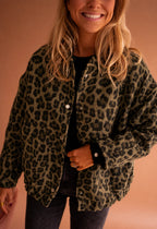 Yara | Women’s Leopard Print Button Front Jacket