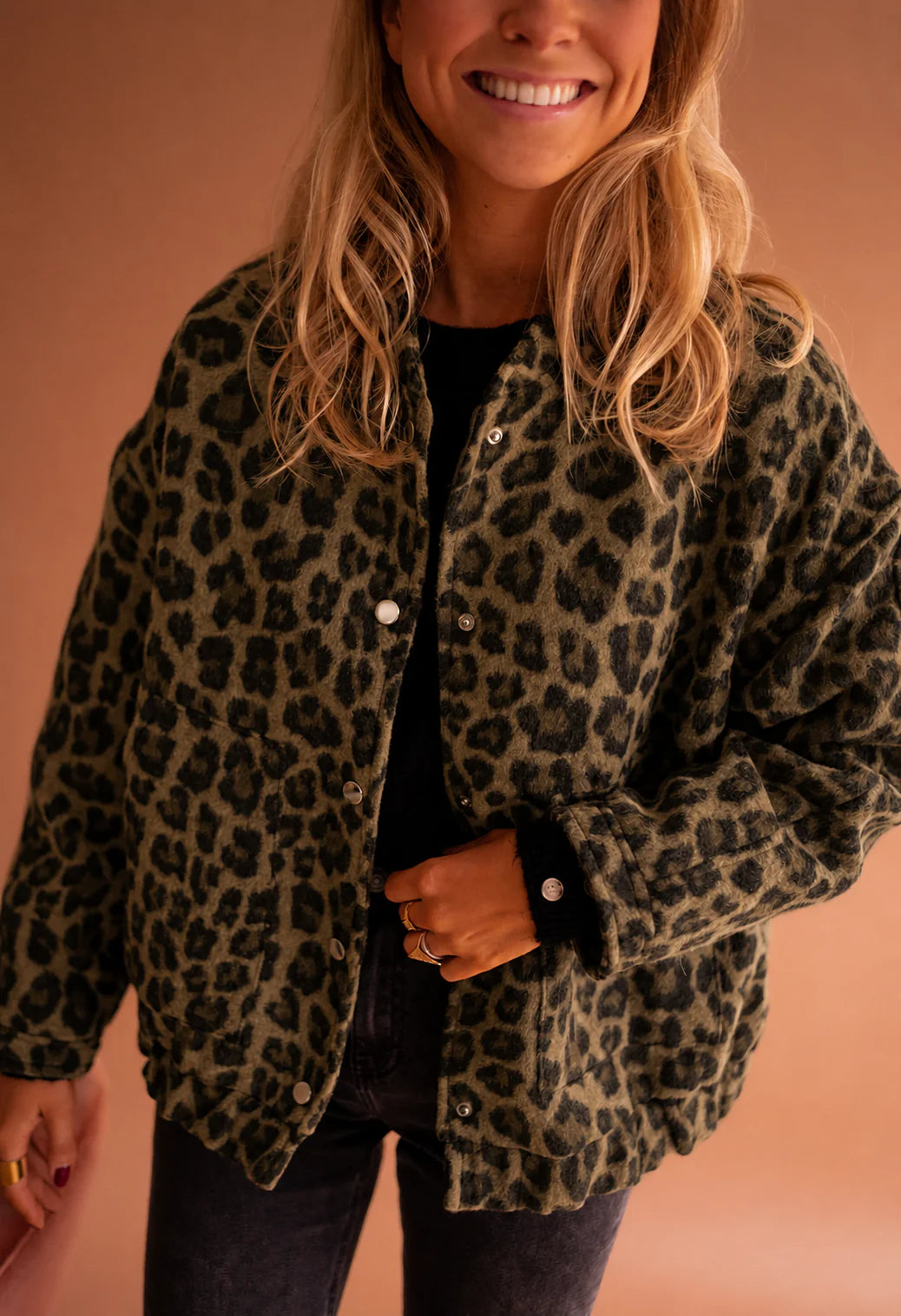 Yara | Women’s Leopard Print Button Front Jacket