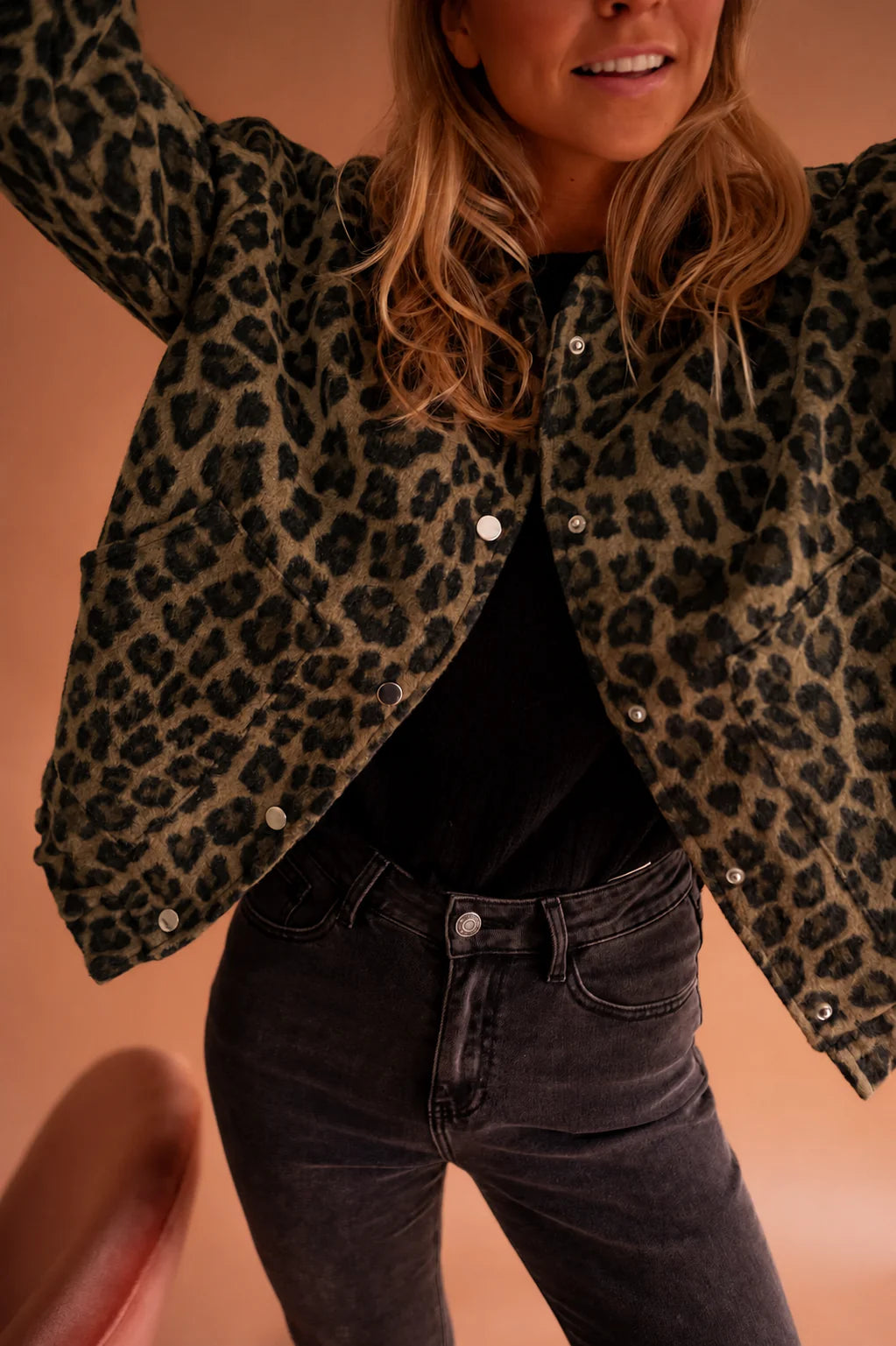 Yara | Women’s Leopard Print Button Front Jacket