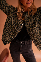 Yara | Women’s Leopard Print Button Front Jacket