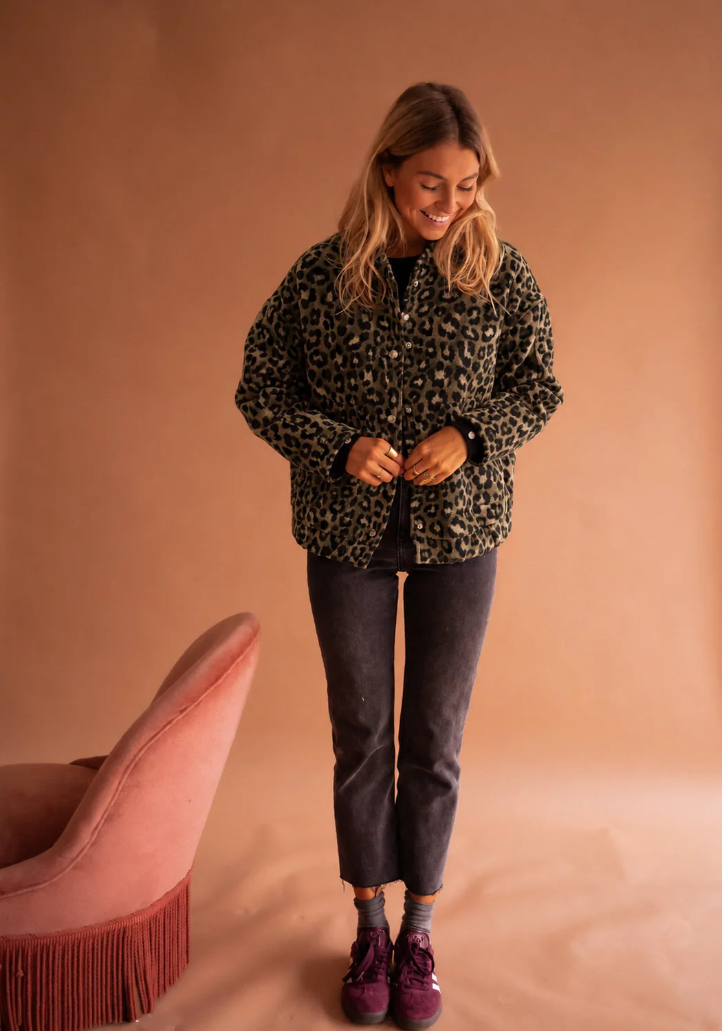 Yara | Women’s Leopard Print Button Front Jacket