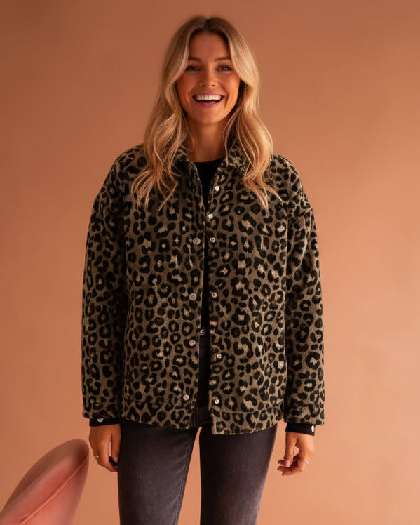 Yara | Women’s Leopard Print Button Jacket