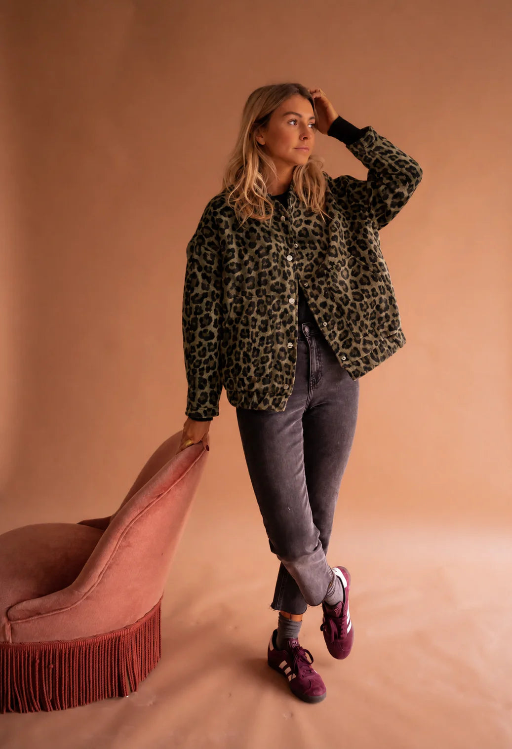 Yara | Women’s Leopard Print Button Front Jacket