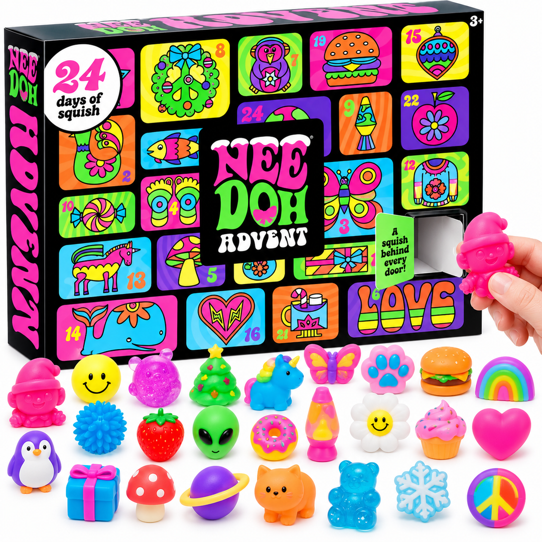 Kids Christmas advent calendar box featuring 24 days of holiday countdown